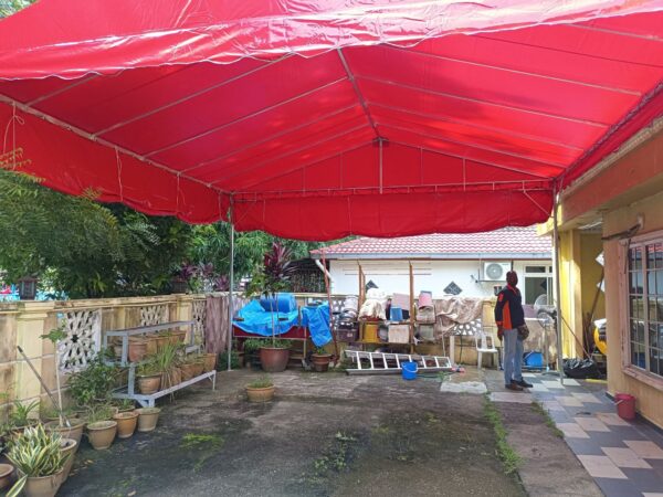 A-shape Canopy c/w Red Canvas a shape canopy red canvas 1